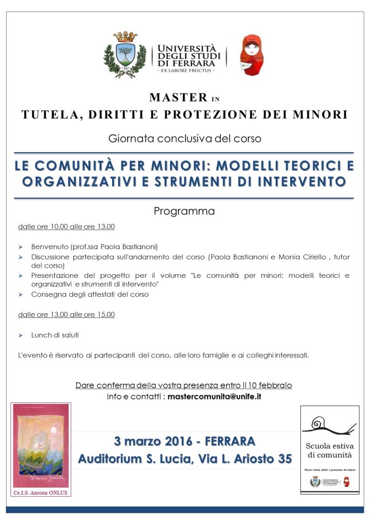 Le comunità per minori: modelli teorici e organizzativi e strumenti di intervento